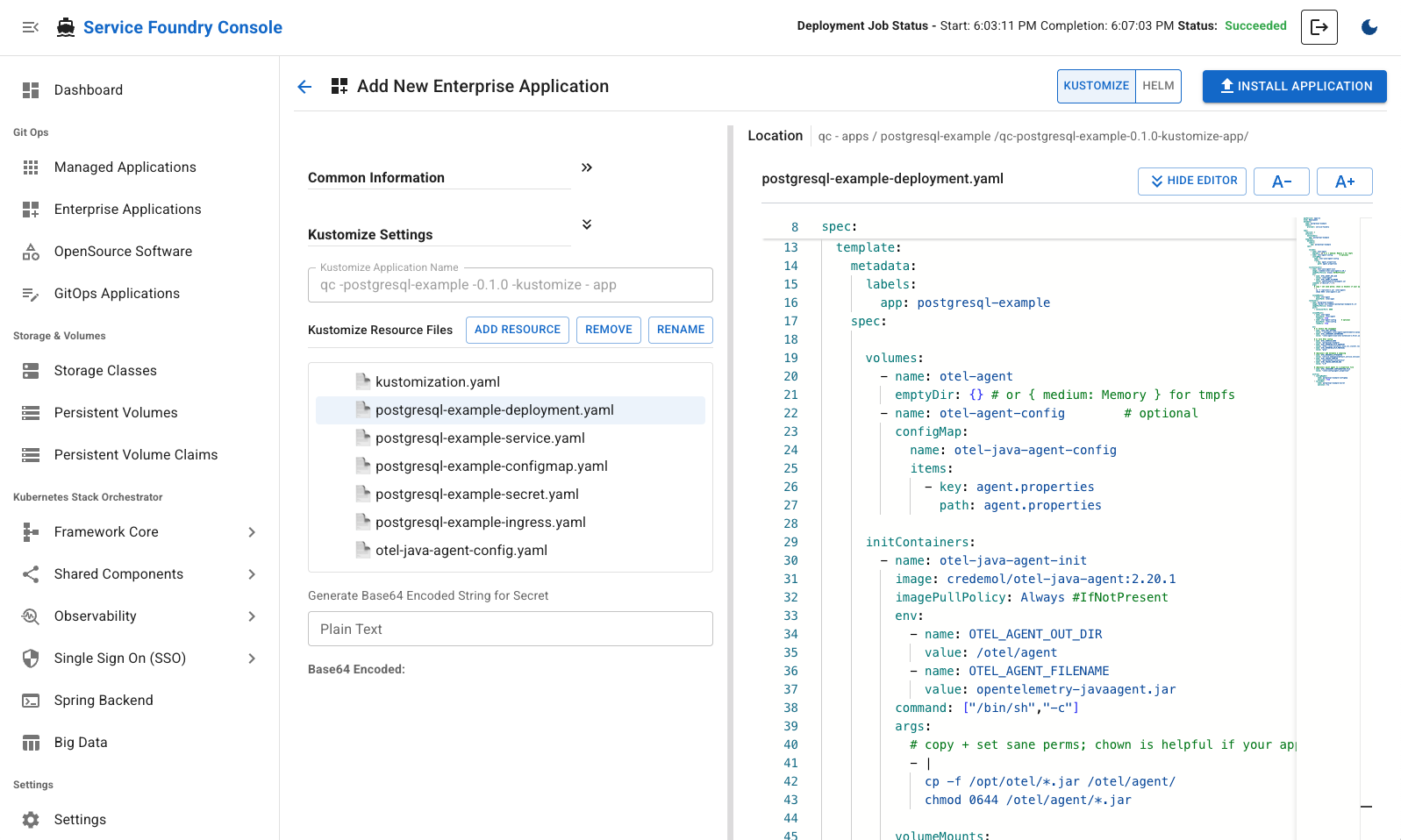 console enterprise app install