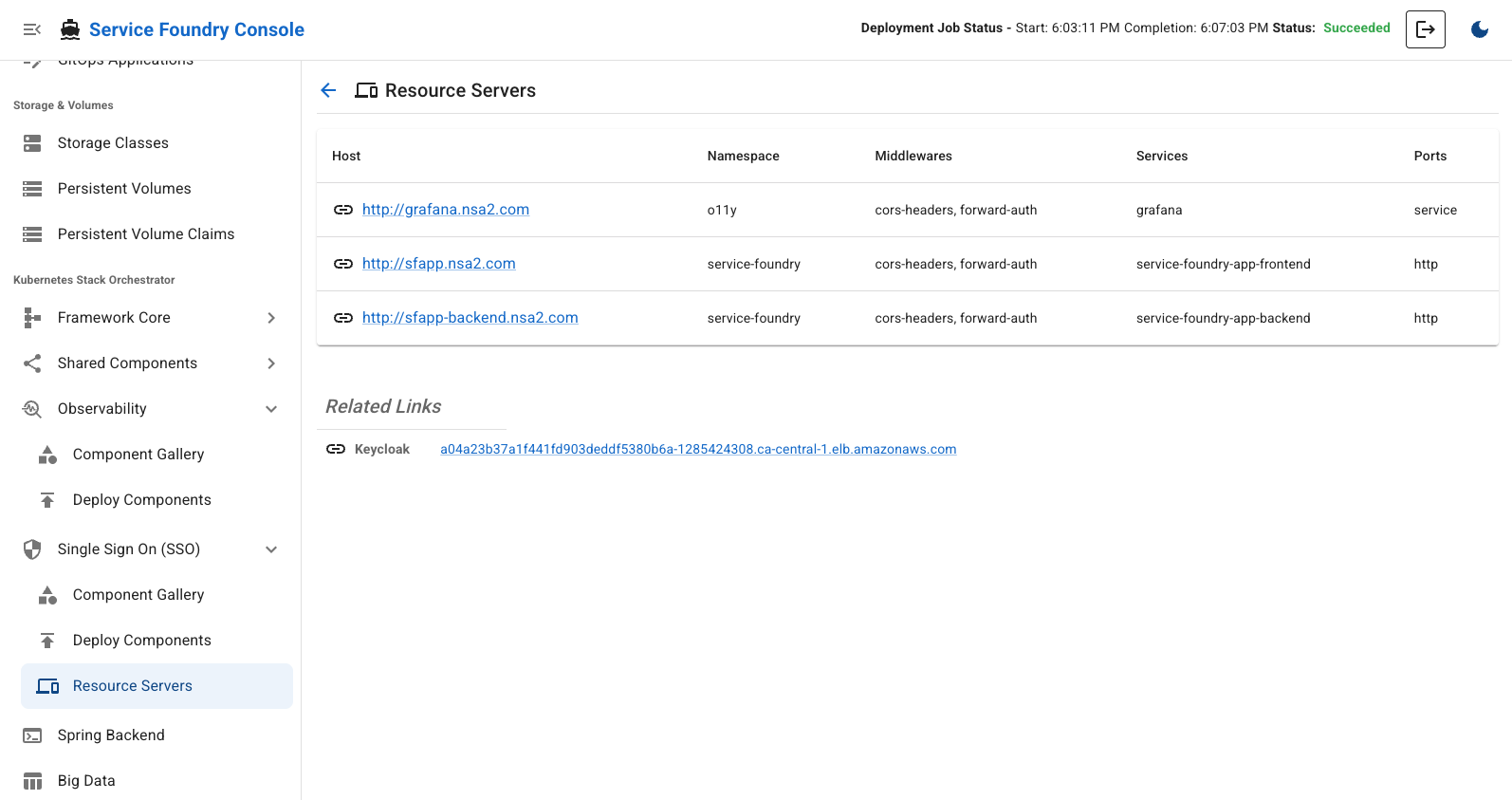 console resource servers