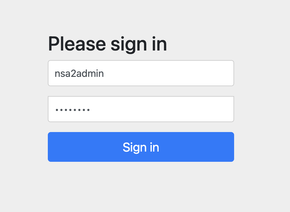 login nsa2admin