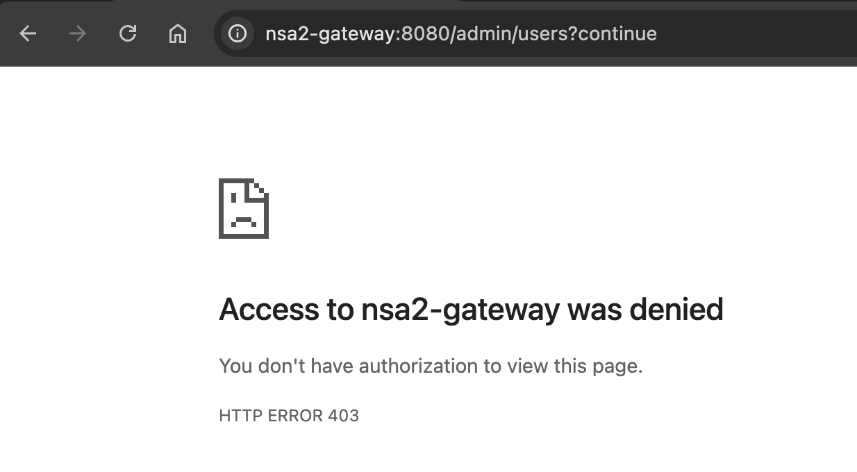 security admin forbidden 1
