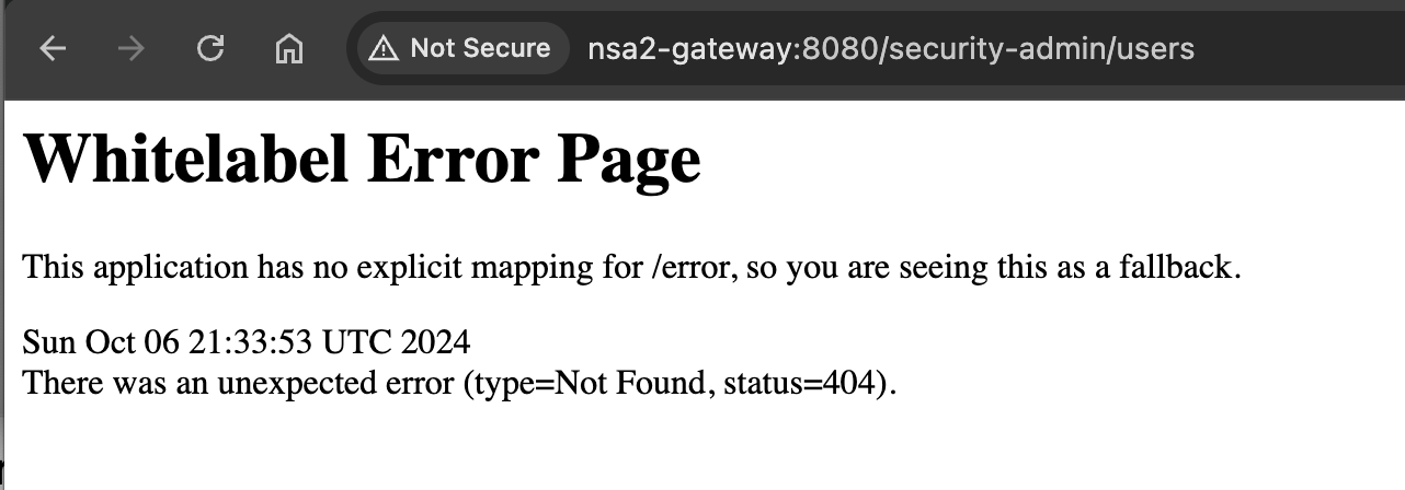 security admin notfound 2