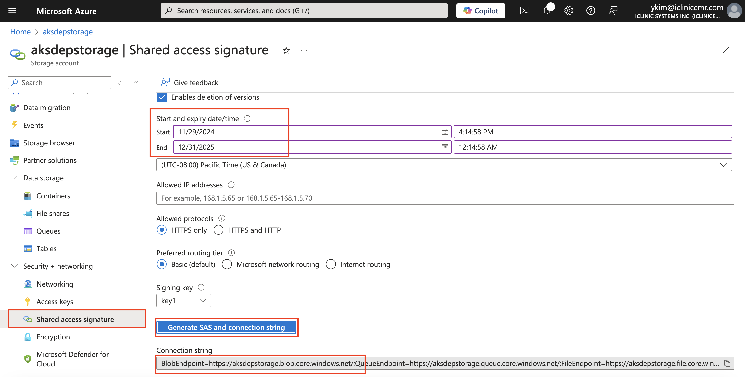 wasb connection string internal