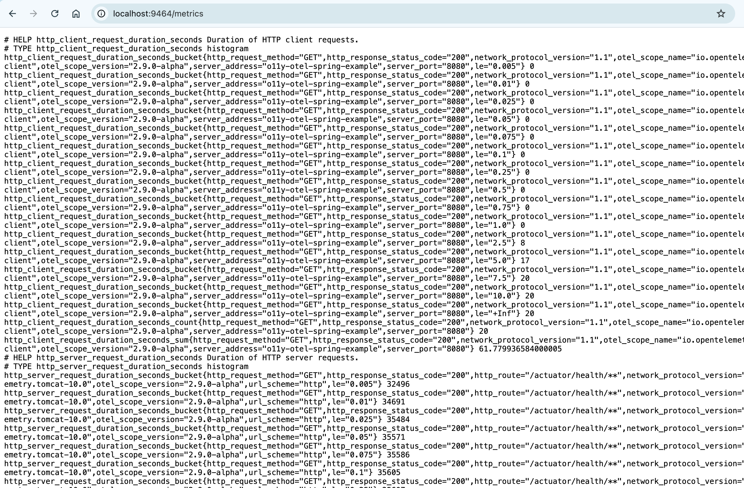 metrics endpoint