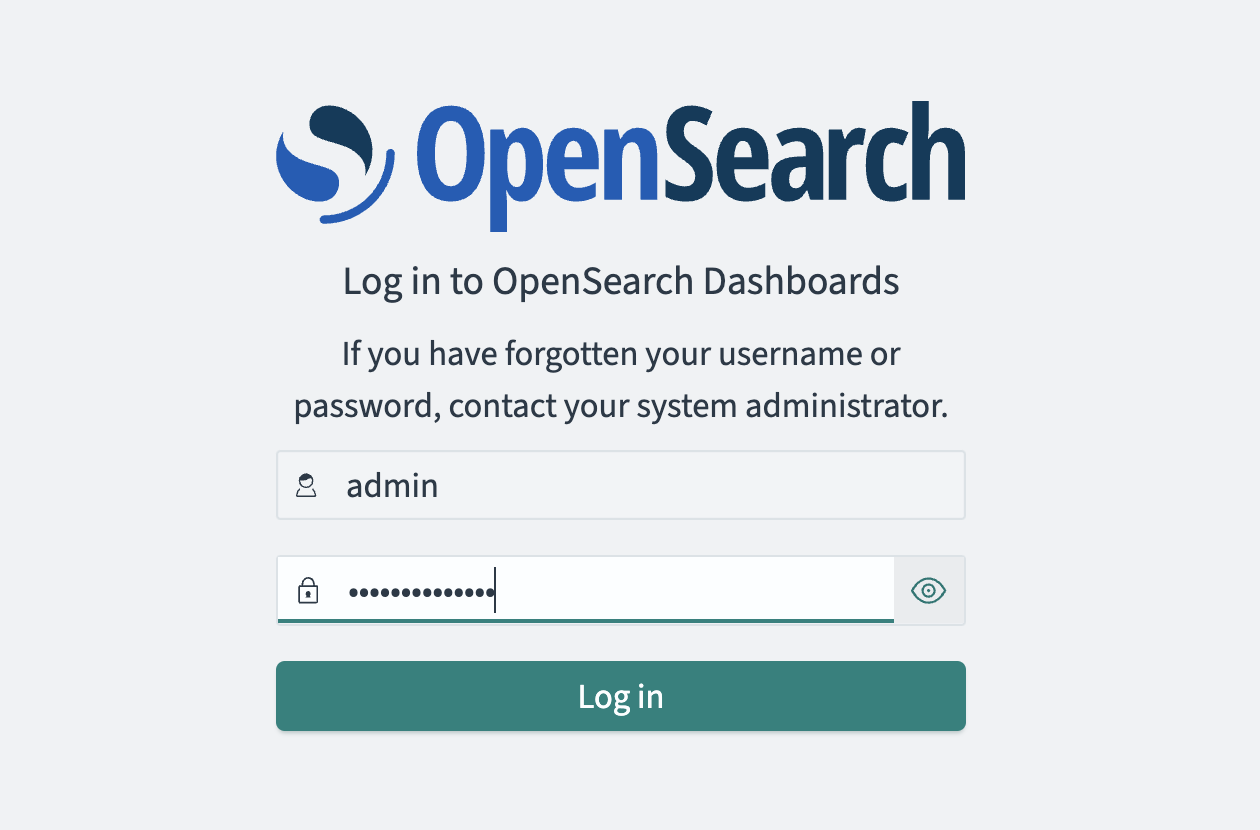 opensearch dashboards login