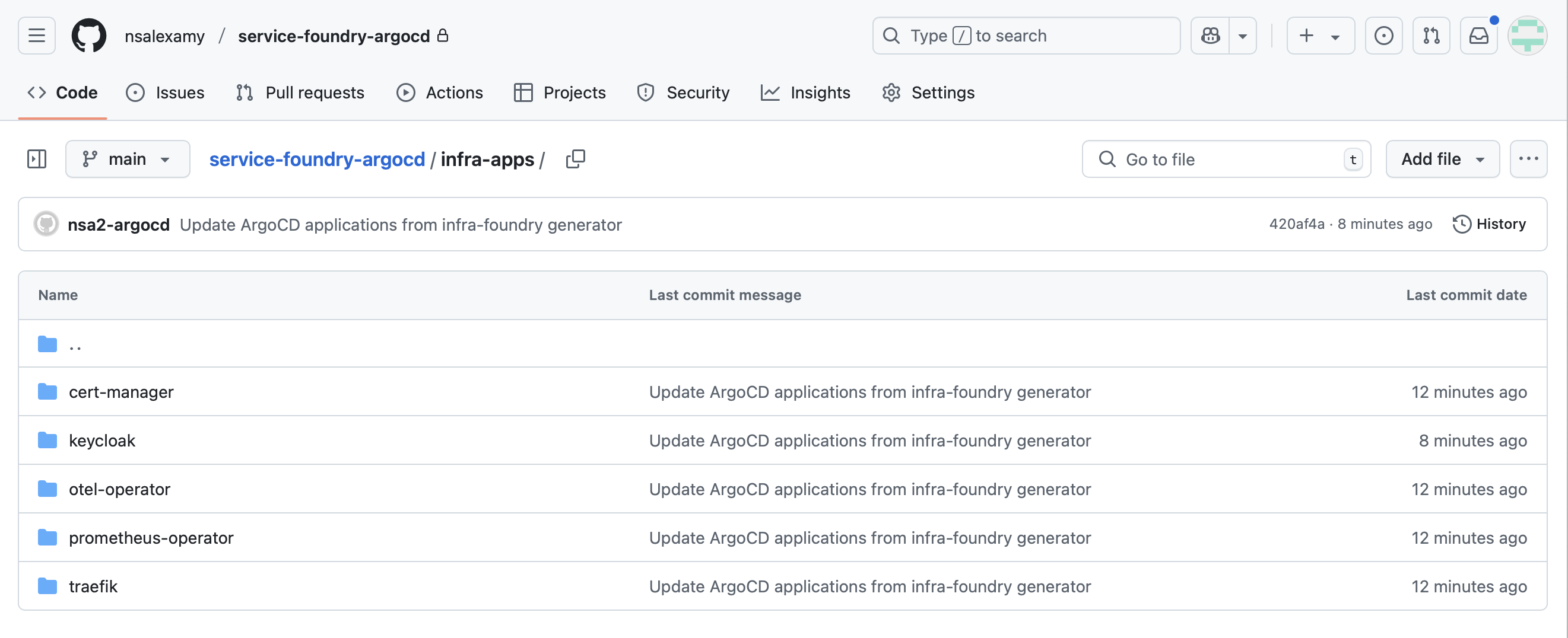 github infra apps
