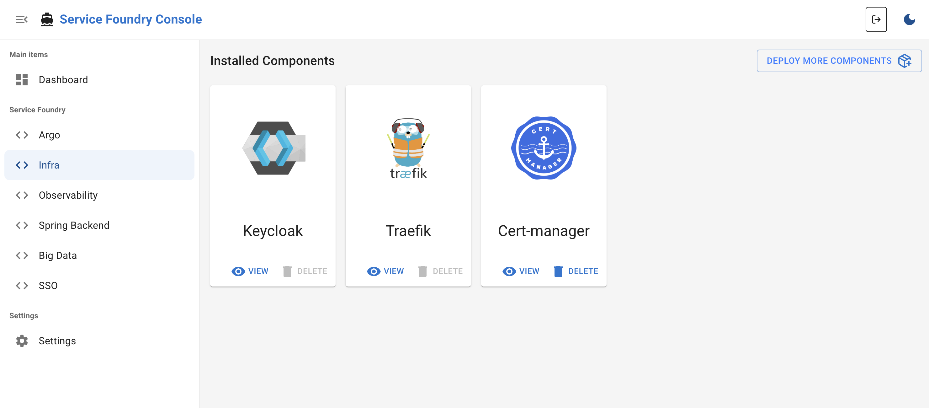 sfapp installed components