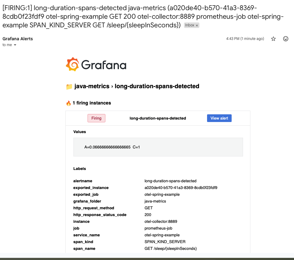 long duration spans notification