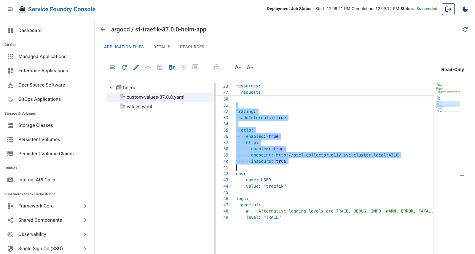 sf console traefik edit