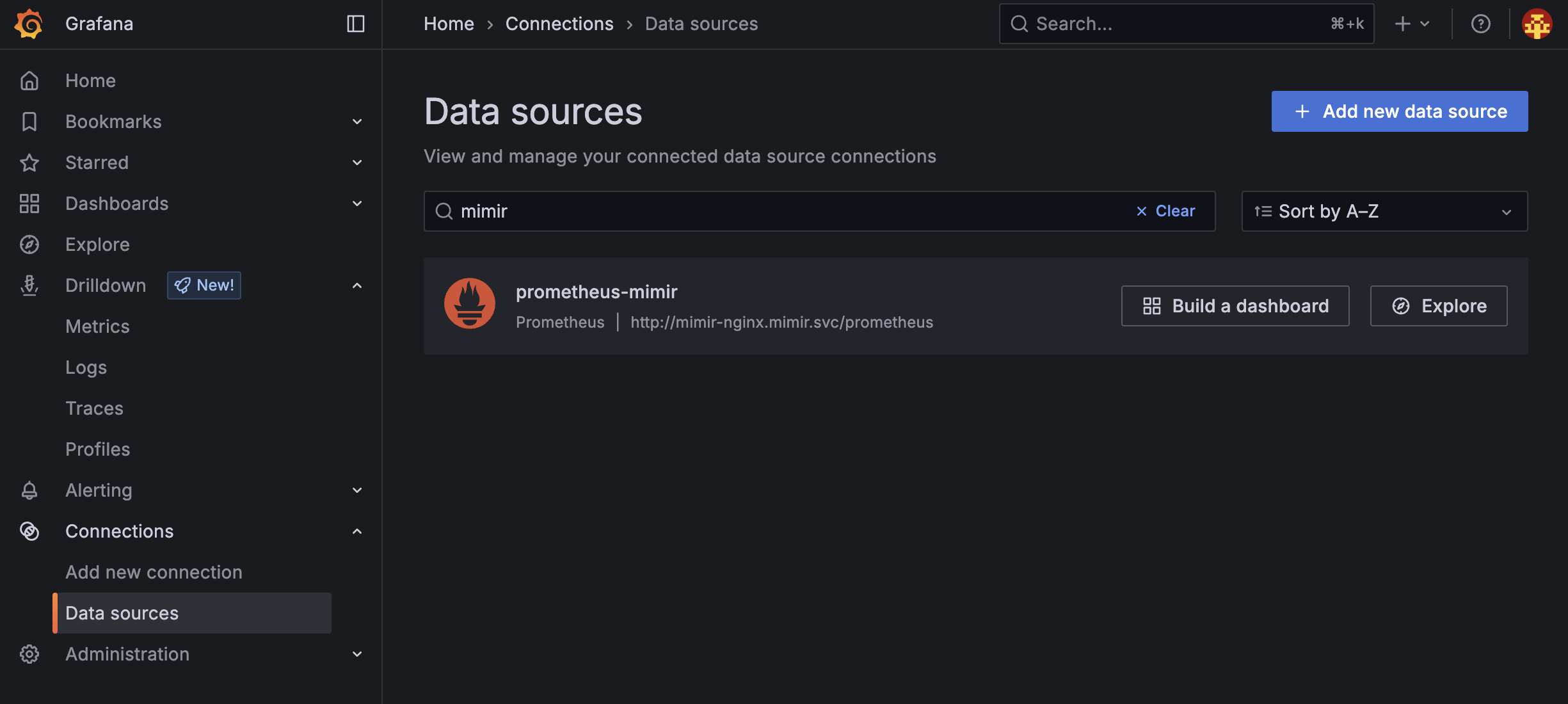 grafana mimir datasource