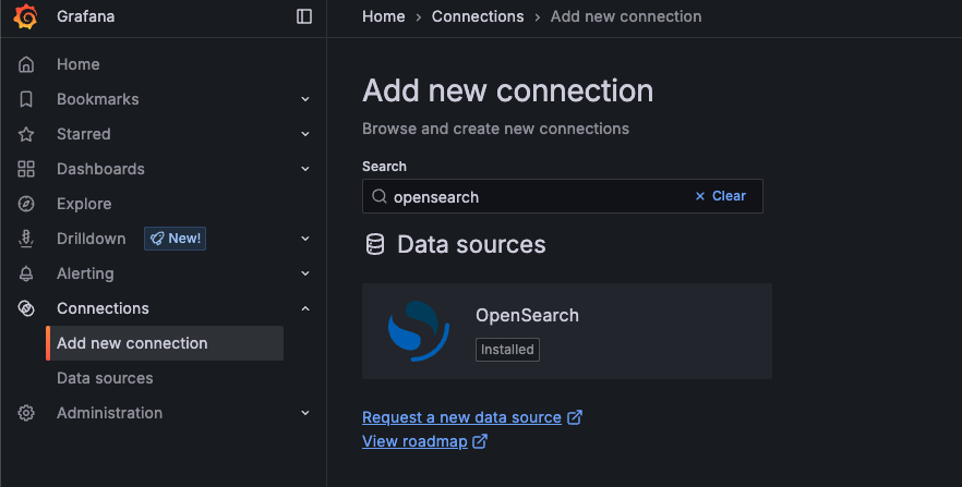 grafana opensearch installed