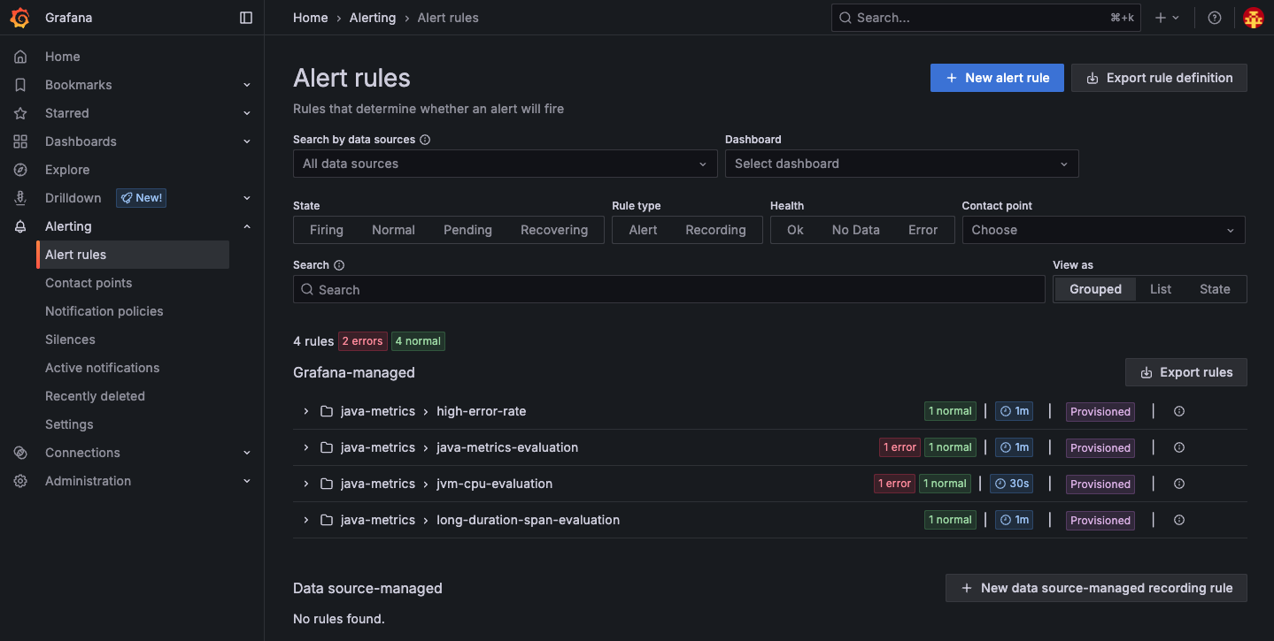 grafana alert rules
