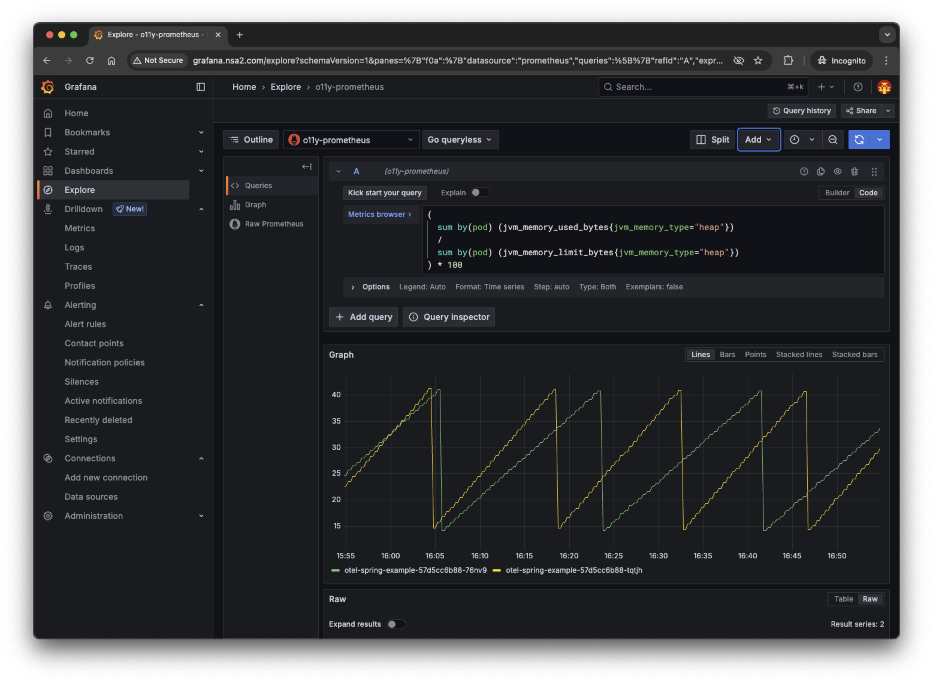 grafana explore metrics