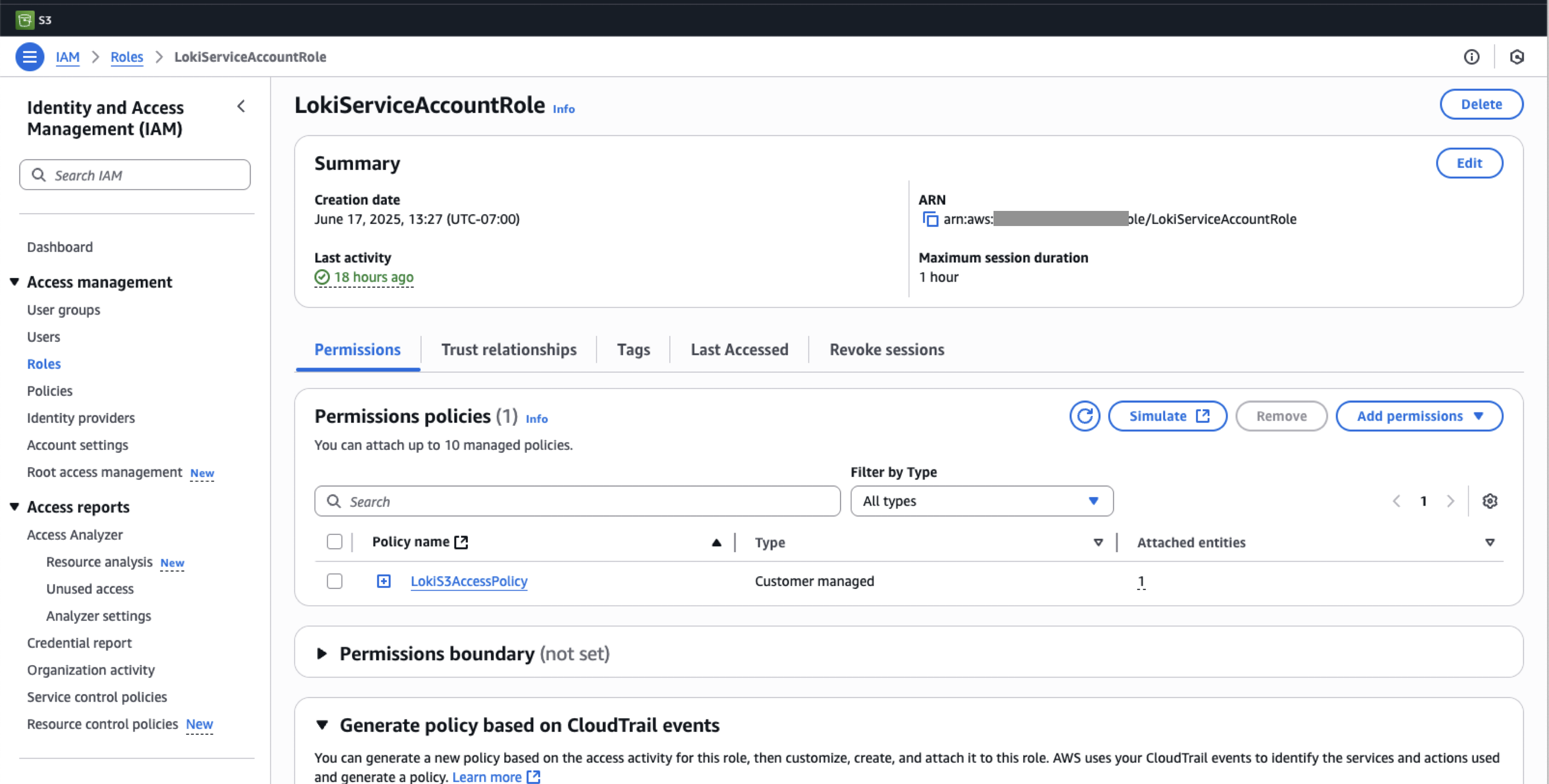 aws role manual