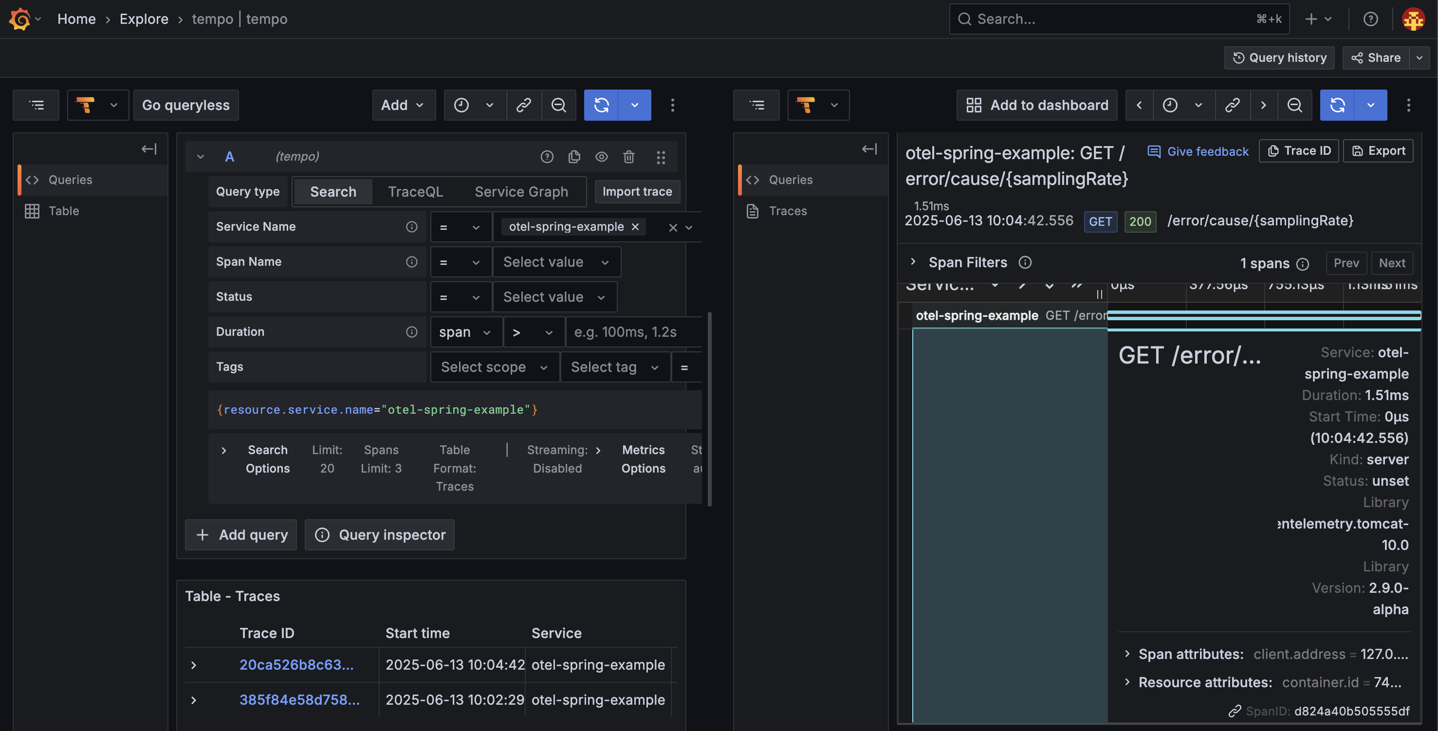 grafana tempo details