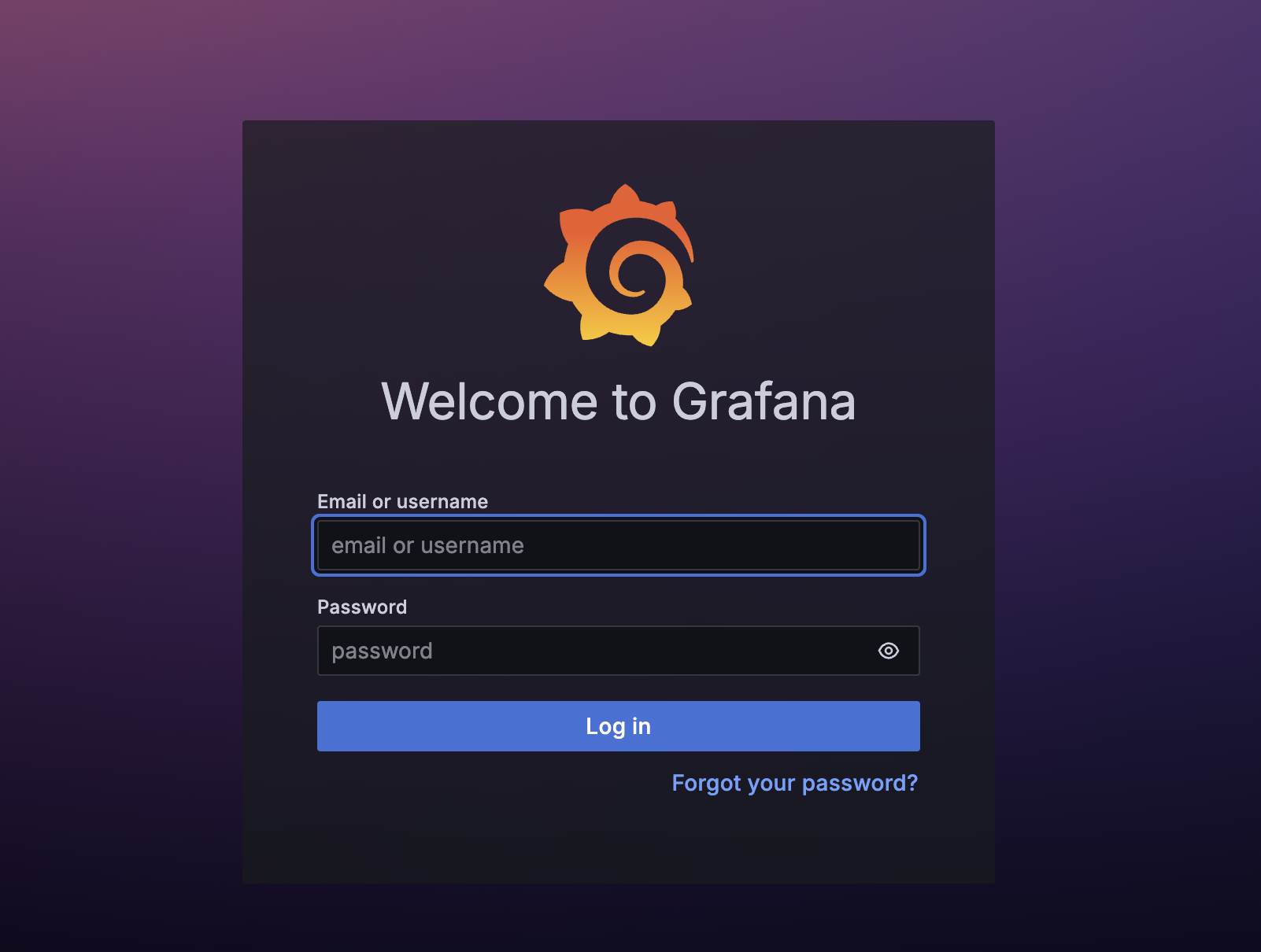 Sign in to Grafana
