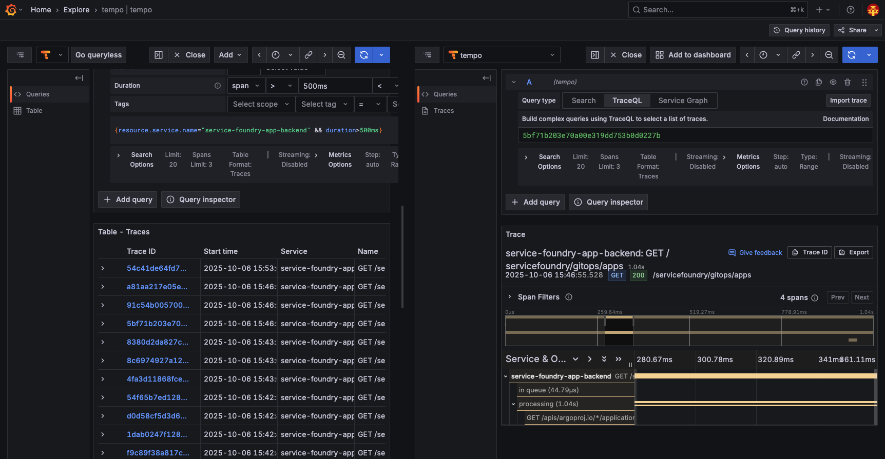 grafana tempo backend details