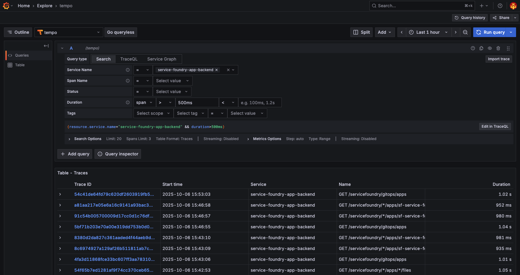 grafana tempo backend obi