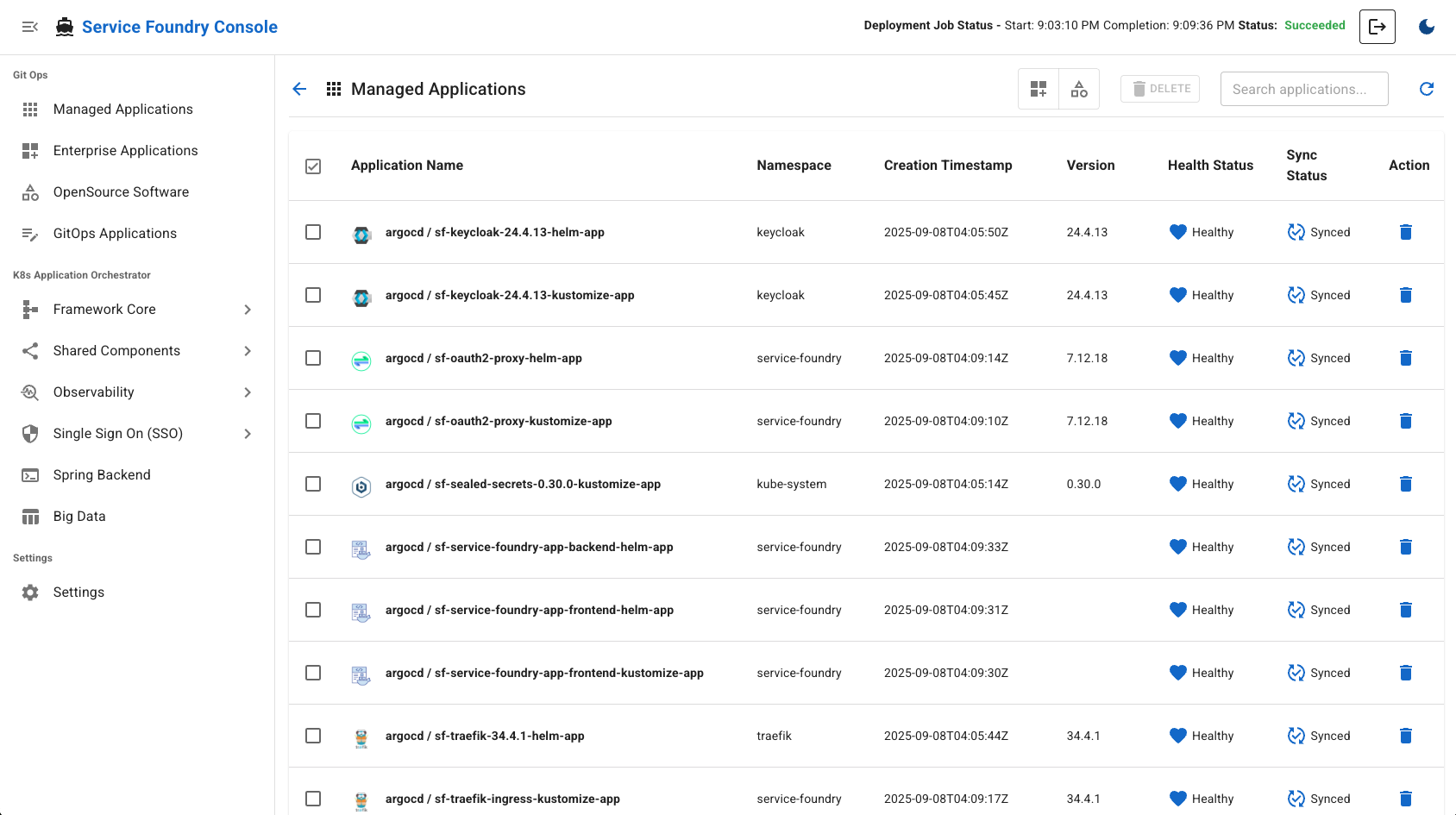 Service Foundry Console Access