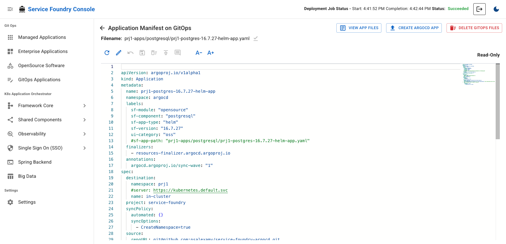 GitOps Application Details