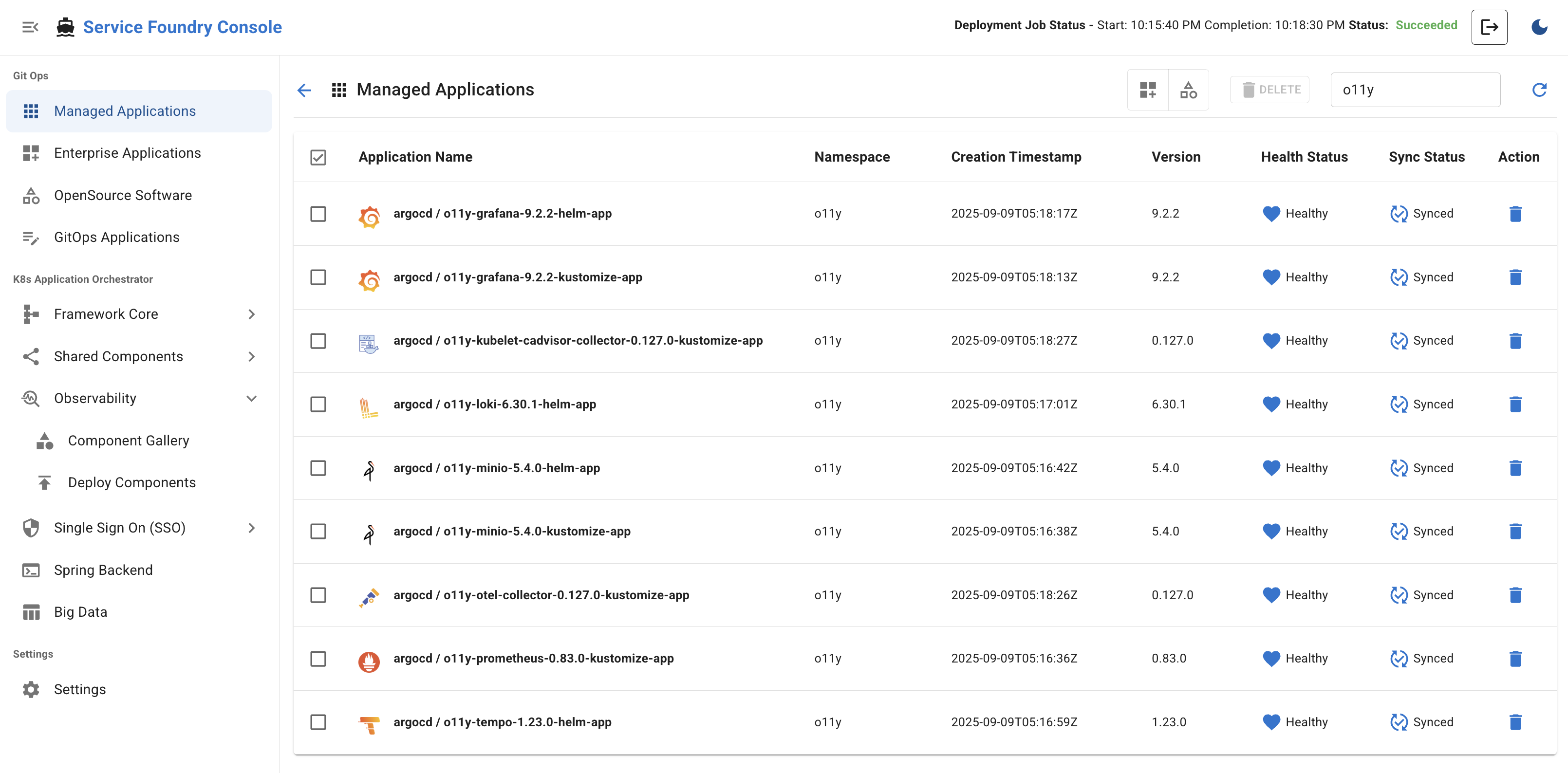 Managed Applications - Observability Stack