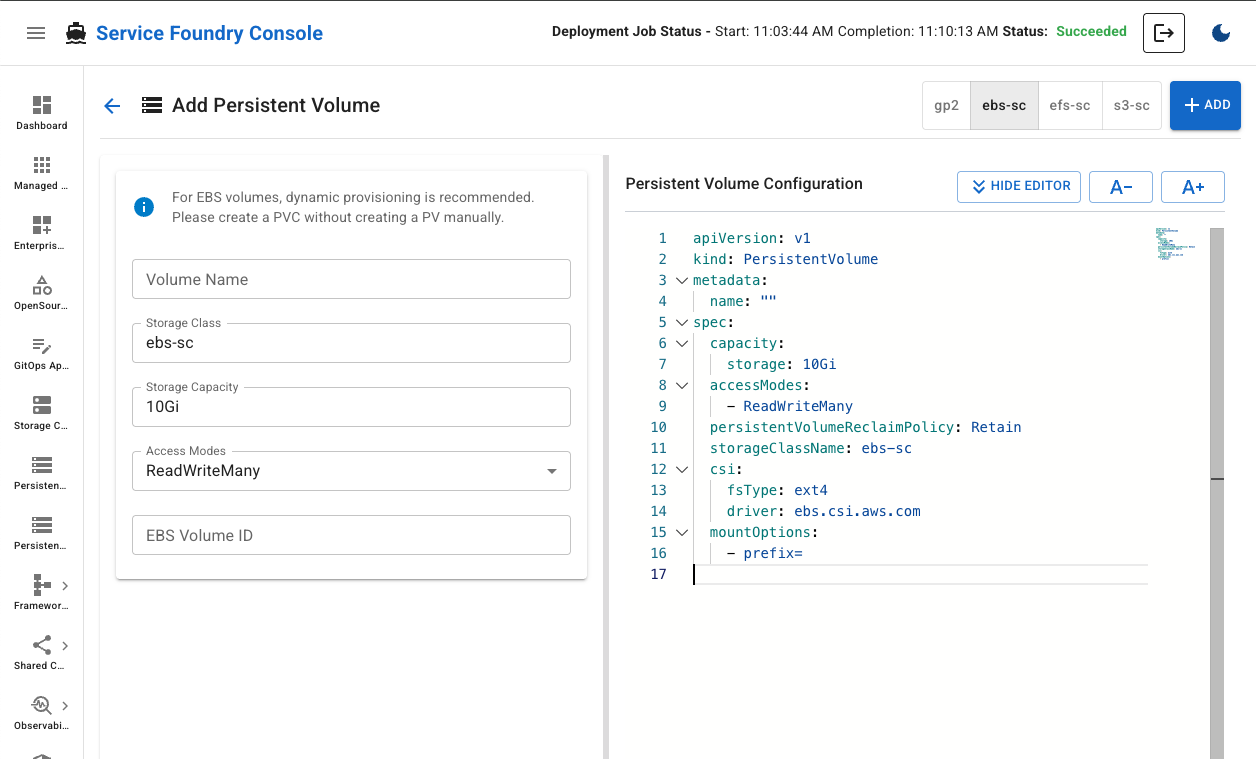 Add Persistent Volume