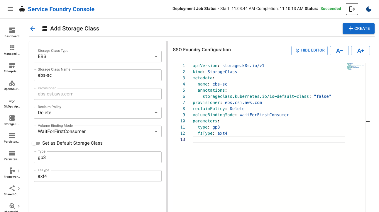 Add EBS Storage Class