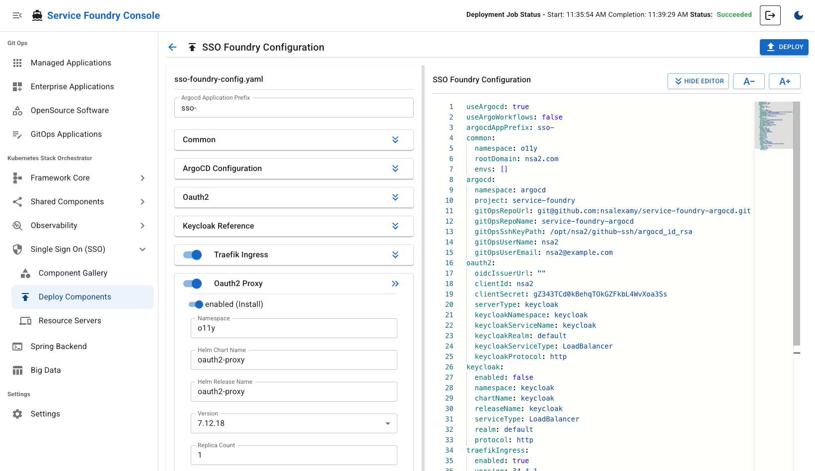 Deploy Single Sign-On Stack