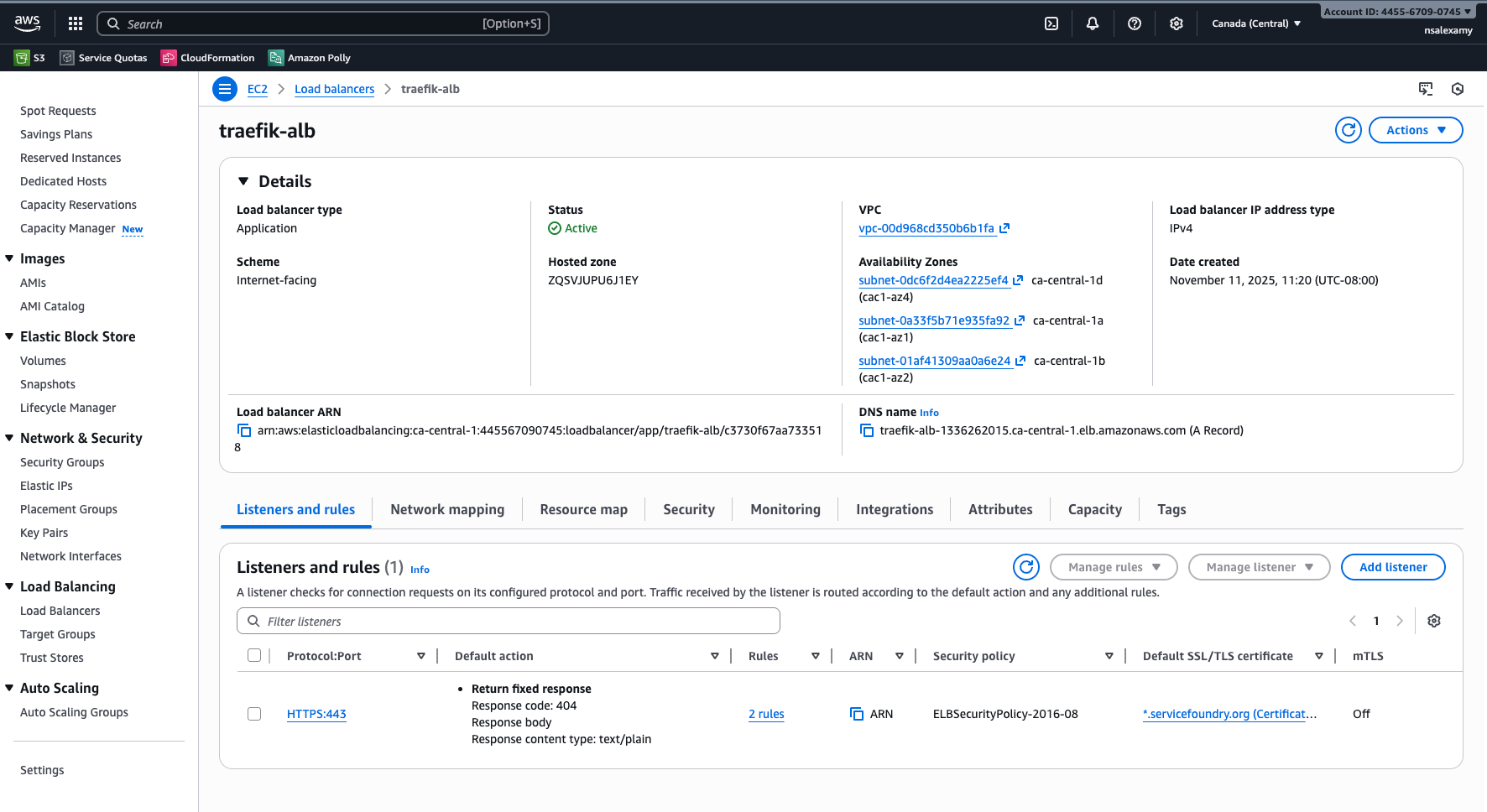 aws load balancer traefik alb