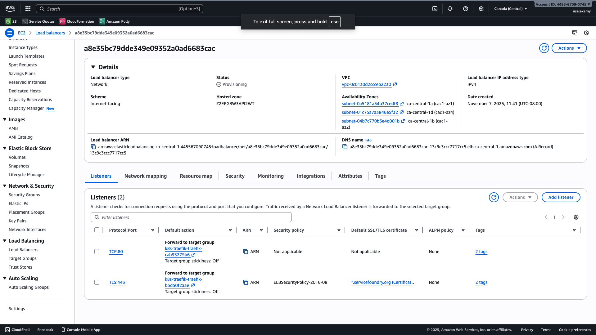 aws network load balancer