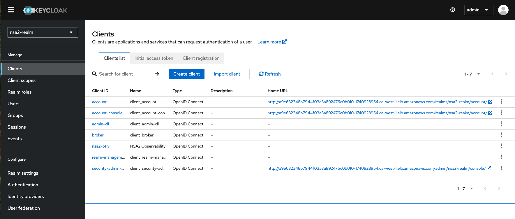 Keycloak Admin - Realm and Client