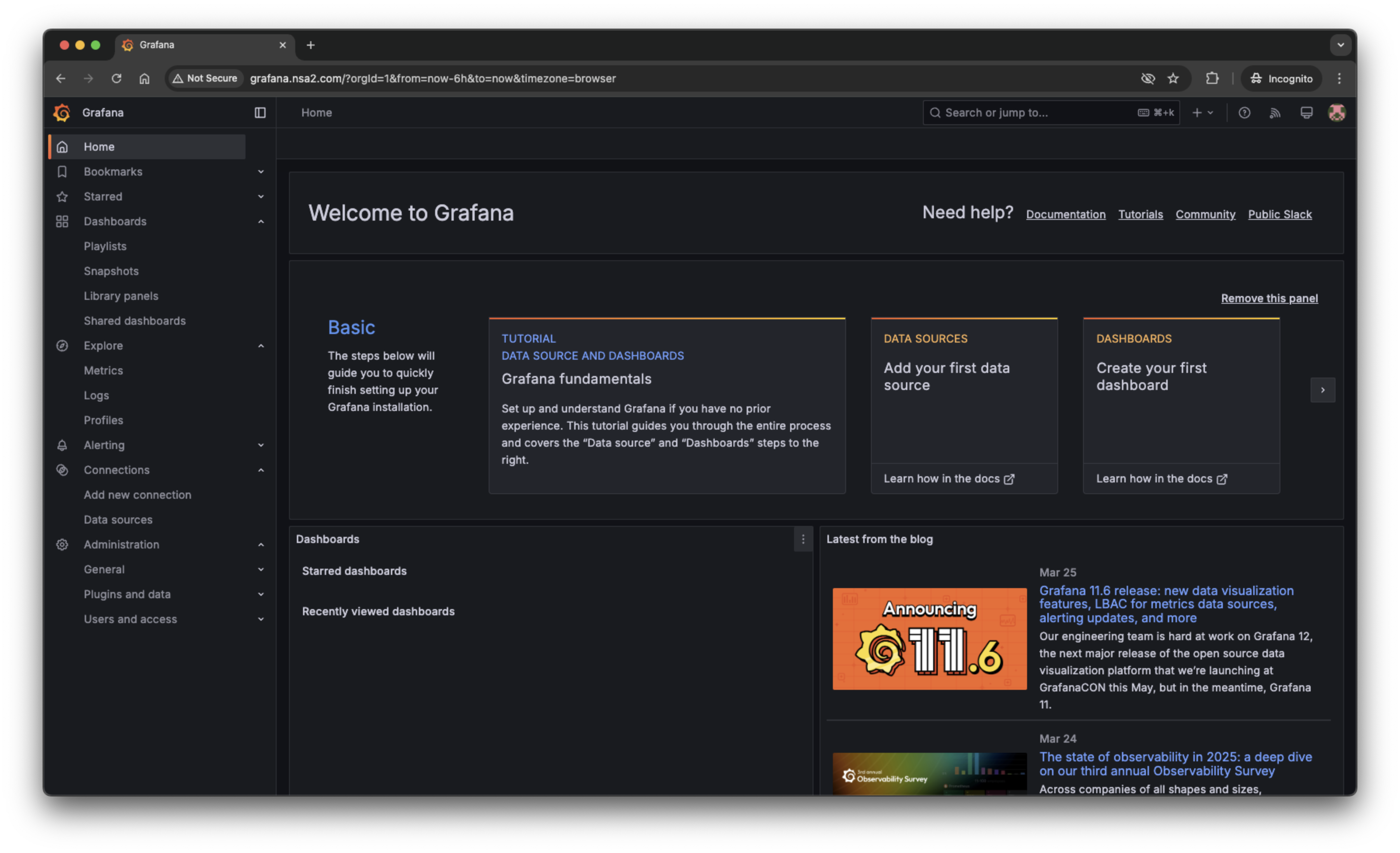 grafana dashboard admin