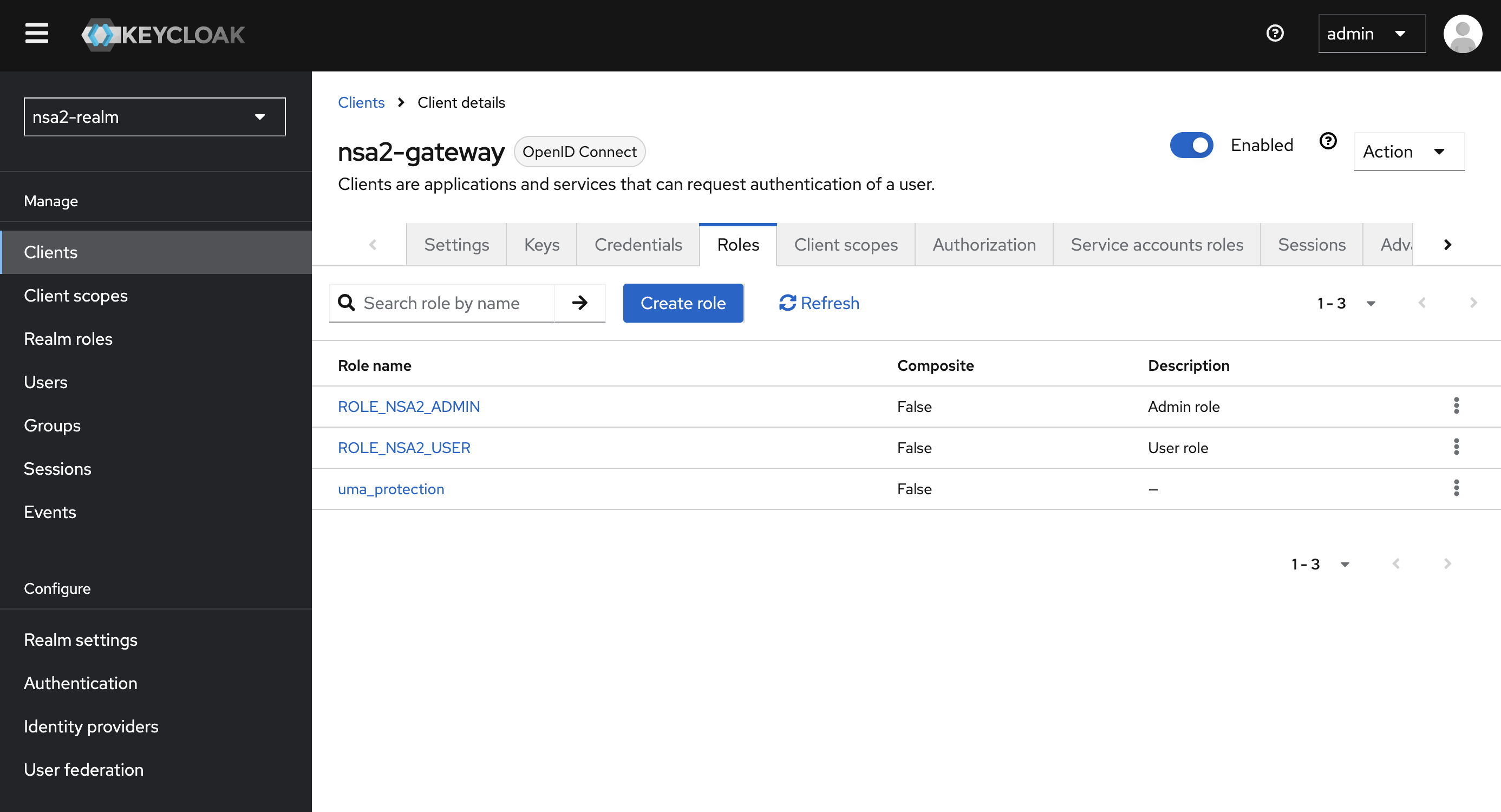 kc oauth2 client roles
