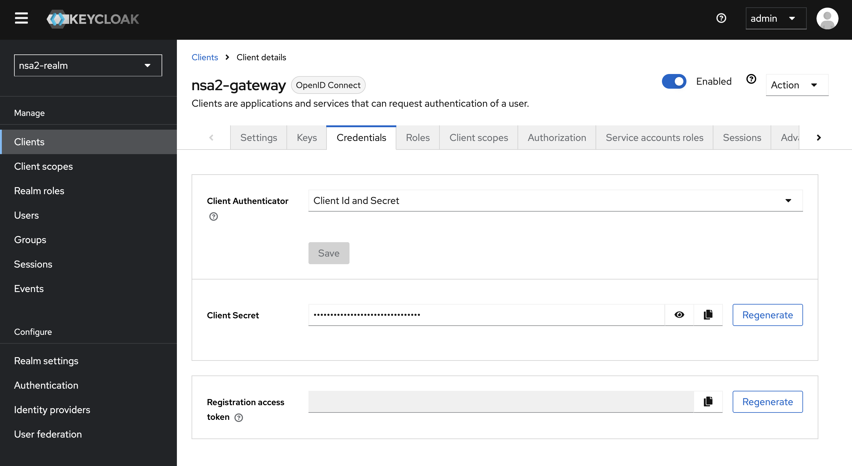 kc oauth2 client secret