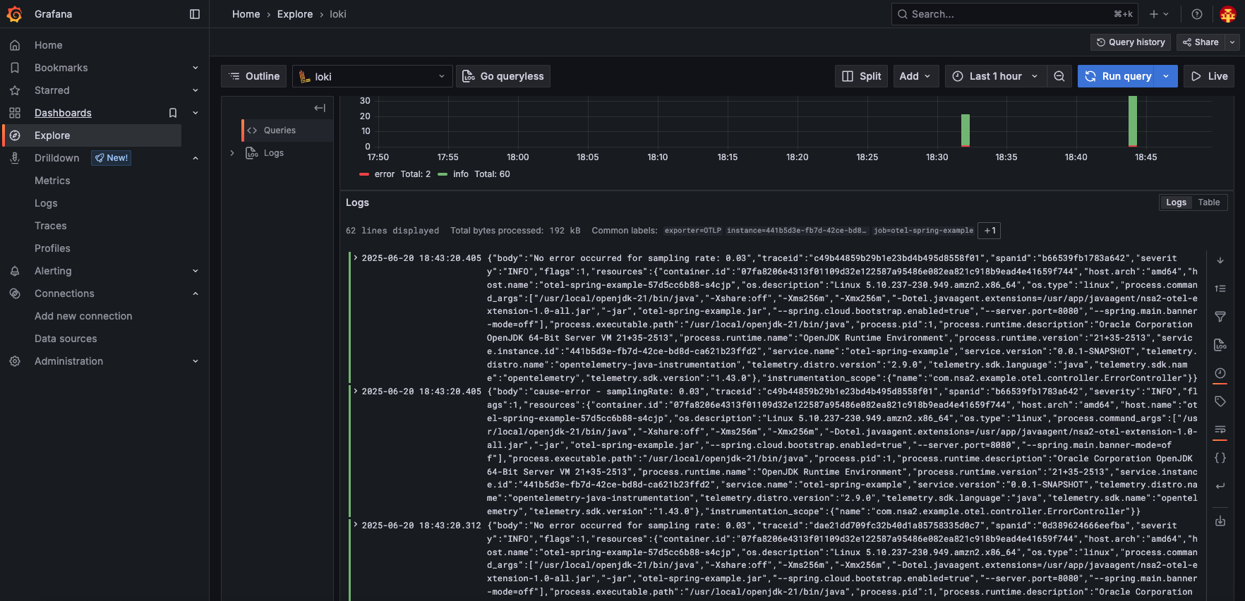 Grafana Explore for Logs Image